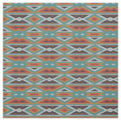 Rustic Tribe Mosaic Native American Indian Pattern Fabric