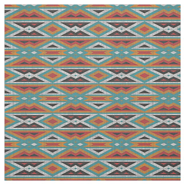 Rustic Tribe Mosaic Native American Indian Pattern Fabric (Swatch)