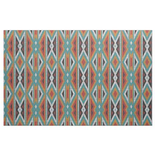Rustic Tribe Mosaic Native American Indian Pattern Fabric