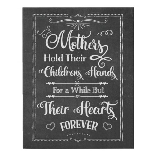 Rustic Tribute to Mothers Chalkboard Look Vintage Faux Canvas Print