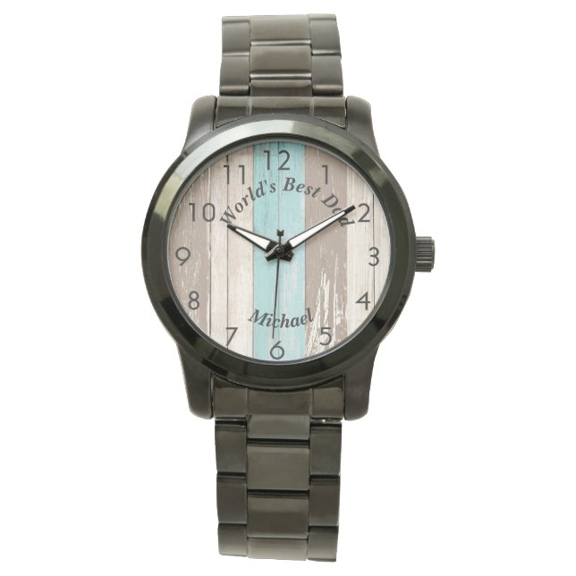 Rustic Tricolor Driftwood Personalized  Watch (Front)