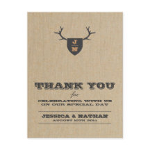 Rustic Trophy Gray Thank You Card
