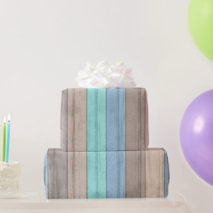 Rustic Tropical Beach Colored Wood Wrapping Paper