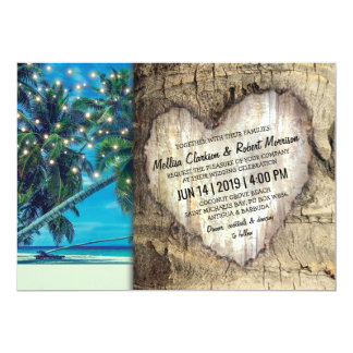 Rustic Tropical Beach Destination Wedding Invitation