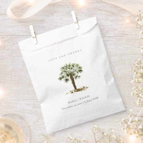 Rustic Tropical Beach Palm Tree Wedding Thanks Favor Bag