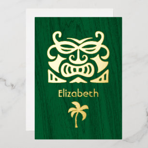 Rustic Tropical Bridal Shower Foil Invitation
