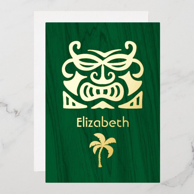 Rustic Tropical Bridal Shower Foil Invitation (Front/Back)