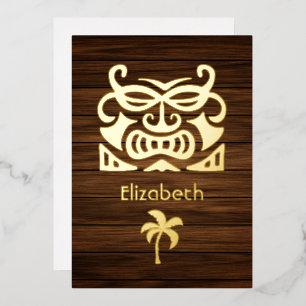 Rustic Tropical Bridal Shower Foil Invitation