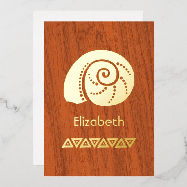 Rustic Tropical Bridal Shower Foil Invitation (Front/Back)