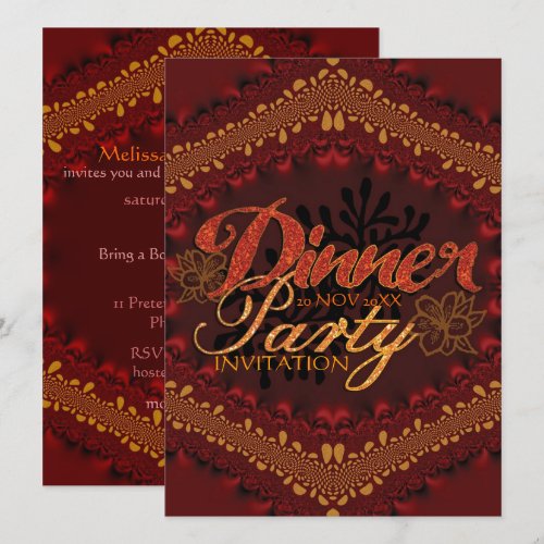 Rustic Tropical Dinner Party Invitations