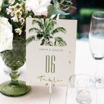 Rustic Tropical Green Beach Palm Trees Wedding Table Number<br><div class="desc">For any further customisation or any other matching items,  please feel free to contact me at yellowfebstudio@gmail.com</div>