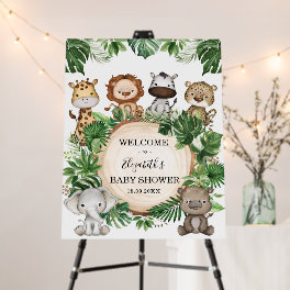 Rustic Tropical Jungle Safari Animals Baby Welcome Foam Board