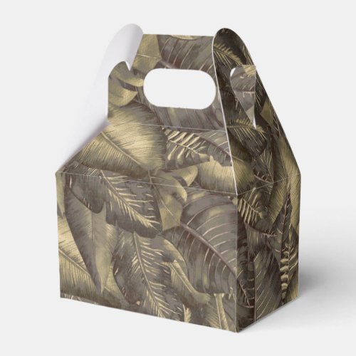 Rustic Tropical Leaves Botanical Elegant Vintage Favor Boxes