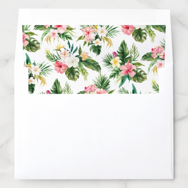 Rustic Tropical Leaves Floral Envelope Liner (In Envelope)