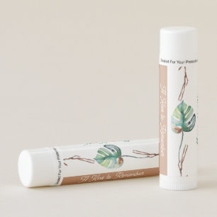 Rustic Tropical Monstera Leaf, Teal and Green Lip Balm