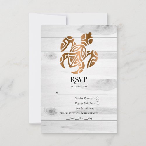 Rustic Tropical Mystic Island Wedding RSVP Card