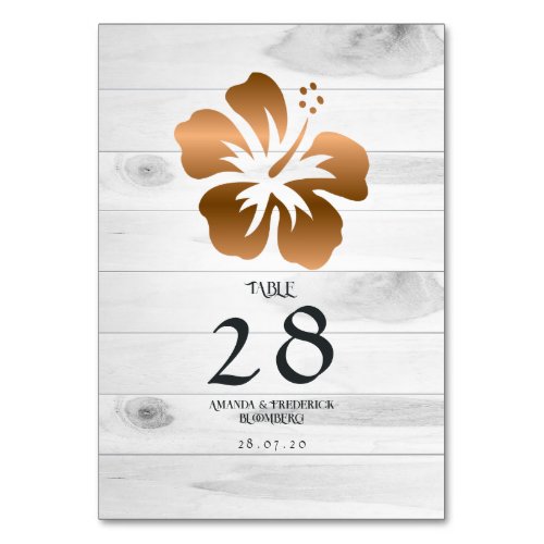 Rustic Tropical Mystic Island Wedding Table Number