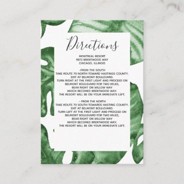 Rustic Tropical Nature Botanical Greenery Wedding Enclosure Card