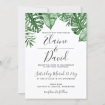Rustic Tropical Nature Botanical Greenery Wedding Invitation
