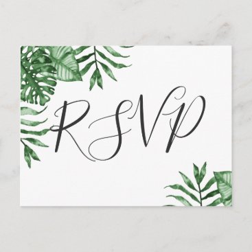Rustic Tropical Nature Botanical Greenery Wedding Invitation Postcard