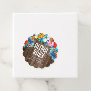 Rustic Tropical Palm Leaves Aloha Baby Shower  Fav Favor Tags