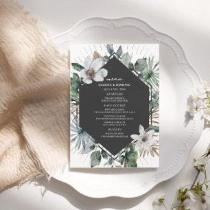 Rustic Tropical Palm Leaves Beach Wedding Menu