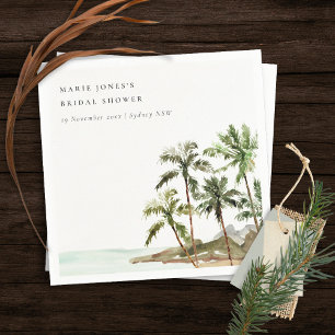Rustic Tropical Palm Tree Beach Sand Bridal Shower Napkins