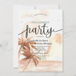 Rustic Tropical Palms Engagement Party Invitation