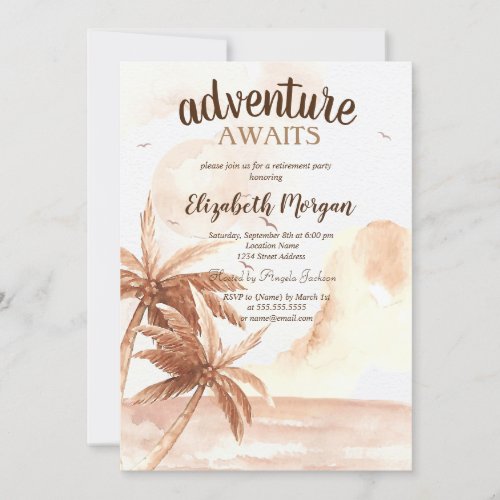 Rustic Tropical Palms  Invitation