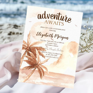 Rustic Tropical Palms  Invitation