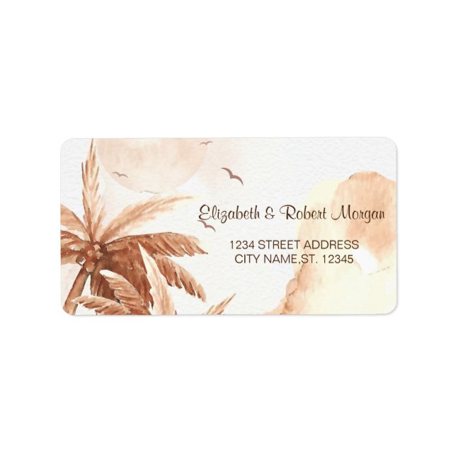 Rustic Tropical Palms Label (Front)