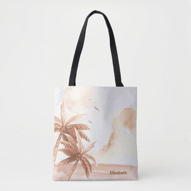 Rustic Tropical Palms Tote Bag (Front)