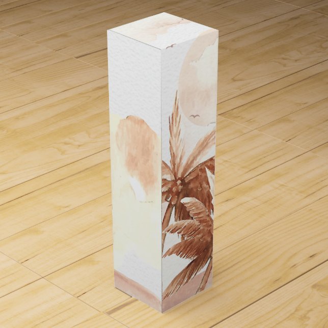 Rustic Tropical Palms Wine Box (Back)