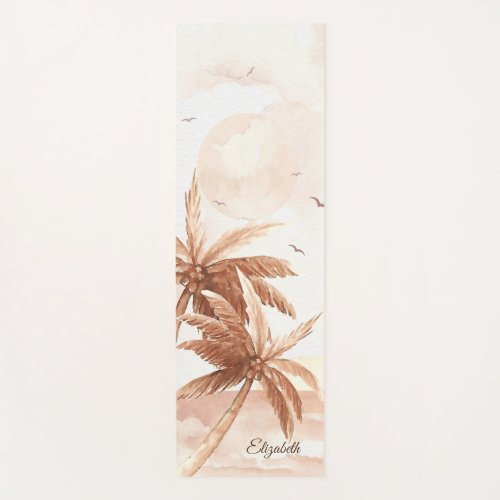 Rustic Tropical Palms Yoga Mat