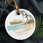Rustic Tropical Seascape Beach Cruise Palm Wedding Favor Tags<br><div class="desc">For any further customisation or any other matching items,  please feel free to contact me at yellowfebstudio@gmail.com</div>
