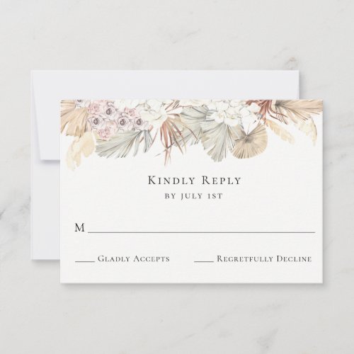 Rustic Tropical Wedding RSVP Card