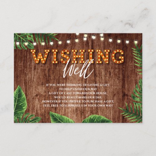 Rustic Tropical Wishing Well Card