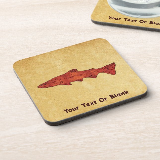 Rustic Trout Beverage Coaster (Left Side)