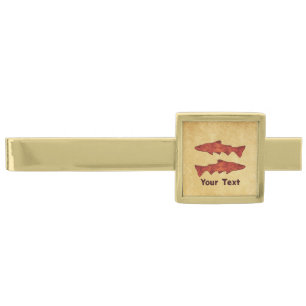 Rustic Trout Gold Finish Tie Bar