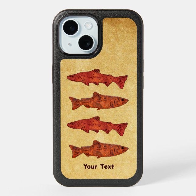 Rustic Trout iPhone 15 Case (Back)