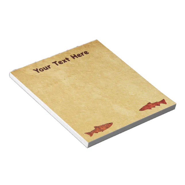 Angled Notepad Rustic Trout Notepad | Zazzle