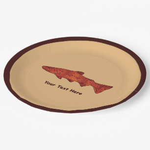 Rustic Trout Paper Plates
