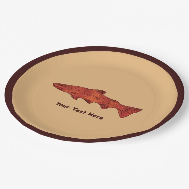 Rustic Trout Paper Plates (Angled)