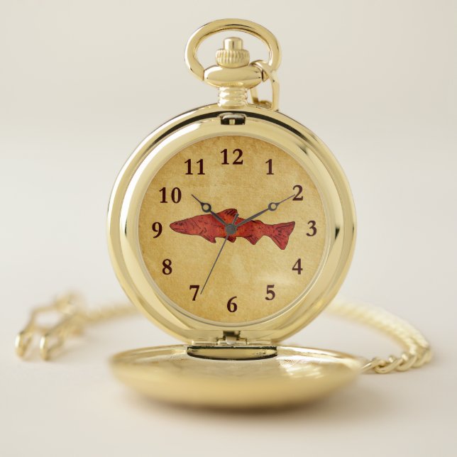 Rustic Trout Pocket Watch (Inside)
