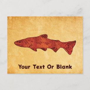 Rustic Trout Postcard