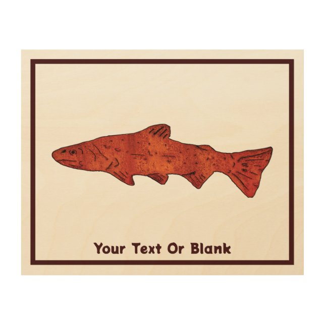 Rustic Trout Wood Wall Art (Front)