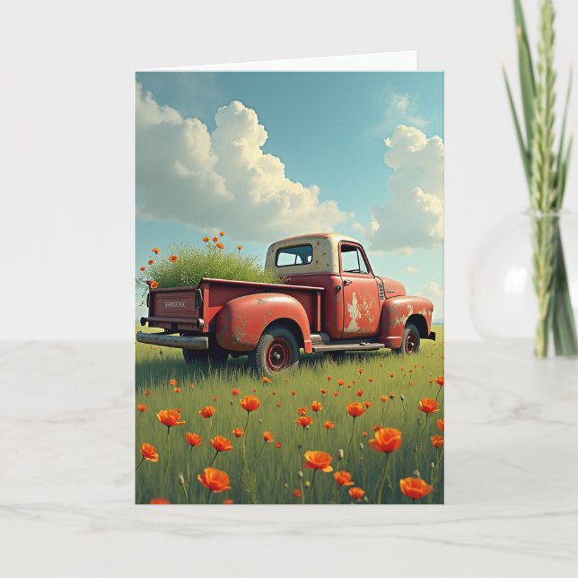 Rustic Truck Birthday Card (Front)