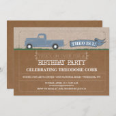 Rustic Truck Boy Birthday Party Invitations (Front/Back)