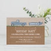 Rustic Truck Boy Birthday Party Invitations (Standing Front)