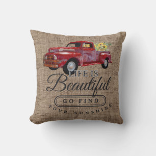 Rustic Truck Life is Beautiful Home Decor Throw Pillow